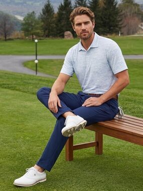 Peter Millar Wine Country Performance Jersey Polo Shirt Mens L White Scenic
